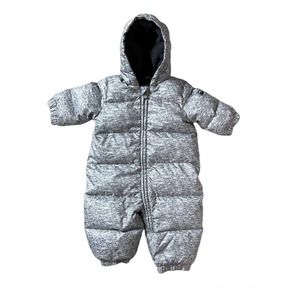 Baby Gap Down Feather Snowsuit Gray 0-6 Months
